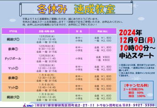 冬休み速成教室チラシのサムネイル